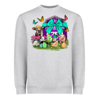 Heather Grey Easter Farm Animal Easter Day Heavyweight Sweatshirt - Neo Western