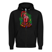 Black christmas rooster Zipper Hoodie - BarkalooDesign