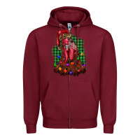 Burgundy christmas rooster Zipper Hoodie - BarkalooDesign
