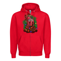 Red christmas rooster Zipper Hoodie - BarkalooDesign