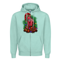 Seafoam christmas rooster Zipper Hoodie - BarkalooDesign
