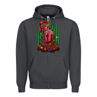 Smoke christmas rooster Zipper Hoodie - BarkalooDesign