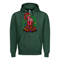 Sports Green christmas rooster Zipper Hoodie - BarkalooDesign