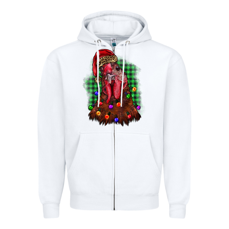 Christmas Rooster Zipper Hoodie by BarkalooDesign | Teevron