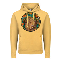 Vintage Mustard fall highland cow round Vintage Hoodie - RanaPortraitStore