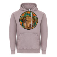 Vintage Zinc fall highland cow round Vintage Hoodie - RanaPortraitStore