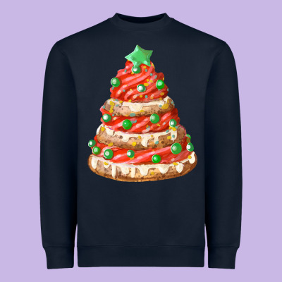 Red Christmas Cookie Cake Fa Element Heavyweight Sweatshirt Designed By Fadigitalartstudio