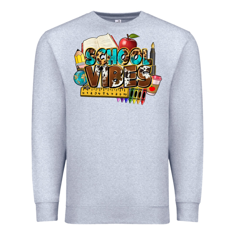 School Vibes Premium Sweatshirt by NancyCooperArtShop | Teevron