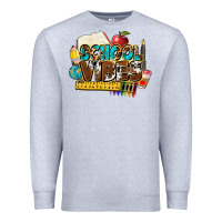 Heather Grey school vibes Premium Sweatshirt - NancyCooperArtShop