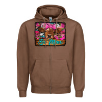 Chestnut be mine valentine's day cow Zipper Hoodie - Jasminsmagicworld
