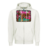 Oatmeal Heather be mine valentine's day cow Zipper Hoodie - Jasminsmagicworld
