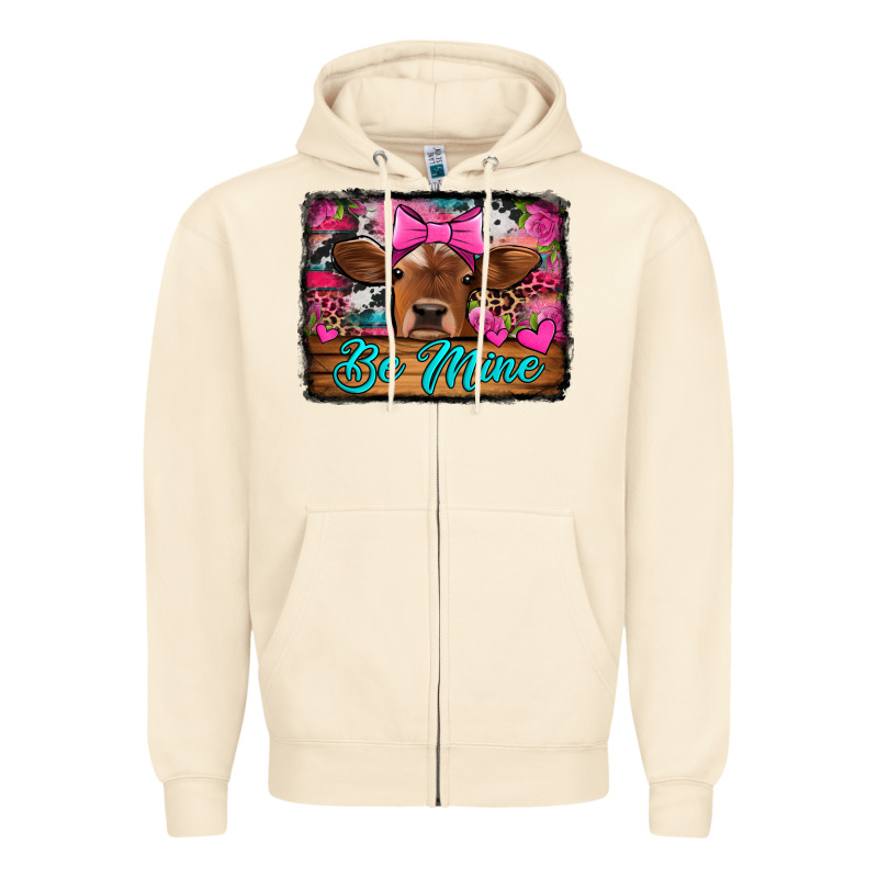 Be Mine Valentine's Day Cow Zipper Hoodie by Jasminsmagicworld | Teevron