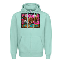 Seafoam be mine valentine's day cow Zipper Hoodie - Jasminsmagicworld