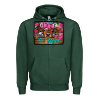 Sports Green be mine valentine's day cow Zipper Hoodie - Jasminsmagicworld