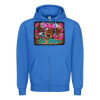 True Royal be mine valentine's day cow Zipper Hoodie - Jasminsmagicworld