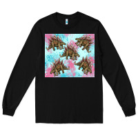 Black dinosaur stegosaurus Long Sleeve Tee - Artiststas