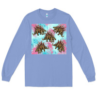 Colony Blue dinosaur stegosaurus Long Sleeve Tee - Artiststas