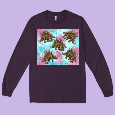 Dinosaur Stegosaurus Long Sleeve Tee Designed By Artiststas