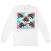 White dinosaur stegosaurus Long Sleeve Tee - Artiststas