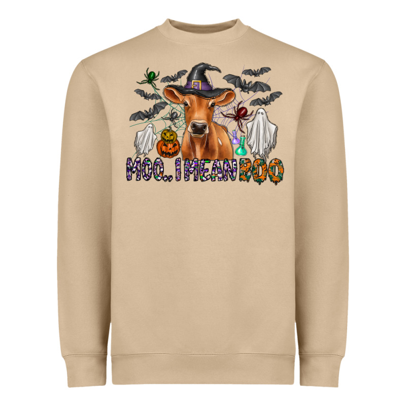 Moo I Mean Boo Heavyweight Sweatshirt by CowhideDigitalArt | Teevron
