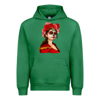 Emerald Sugar skull girl Urban Hoodie - NancyCooperArtShop
