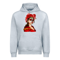 Heather Grey Sugar skull girl Urban Hoodie - NancyCooperArtShop