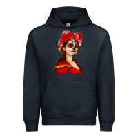 Navy Sugar skull girl Urban Hoodie - NancyCooperArtShop