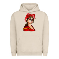 Pigment French Oak Sugar skull girl Urban Hoodie - NancyCooperArtShop
