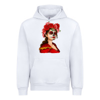 White Sugar skull girl Urban Hoodie - NancyCooperArtShop