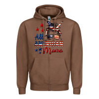 Chestnut All American Mama Zipper Hoodie - LillyAllenDesigns