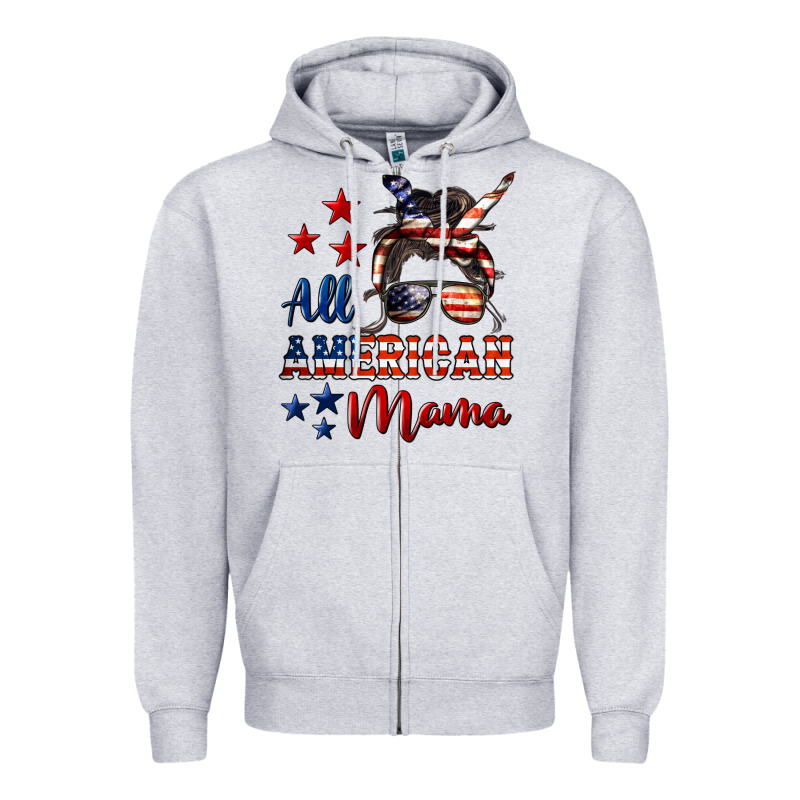 All American Mama Zipper Hoodie by LillyAllenDesigns | Teevron