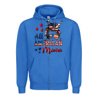 True Royal All American Mama Zipper Hoodie - LillyAllenDesigns