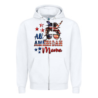 White All American Mama Zipper Hoodie - LillyAllenDesigns