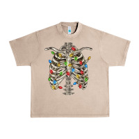 French Oak Christmas Rib Cage Urban Heavy Tee - FaDigitalArtStudio