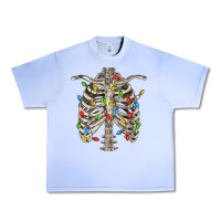 Grape Ice Christmas Rib Cage Urban Heavy Tee - FaDigitalArtStudio