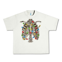 Pistachio Christmas Rib Cage Urban Heavy Tee - FaDigitalArtStudio