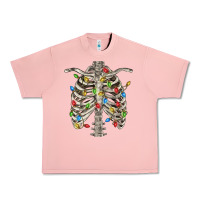 Salmon Christmas Rib Cage Urban Heavy Tee - FaDigitalArtStudio