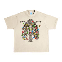 Sandshell Christmas Rib Cage Urban Heavy Tee - FaDigitalArtStudio