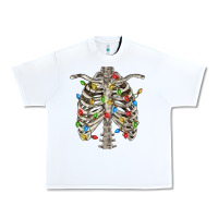 White Christmas Rib Cage Urban Heavy Tee - FaDigitalArtStudio