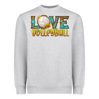 Heather Grey love volleyball Heavyweight Sweatshirt - HRA Design Shop