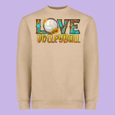 Love Volleyball Heavyweight Sweatshirt Designed By Hra Design Shop