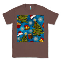 Chestnut christmas trees and bells seamless pattern Classic Tee - BundleAndBundleShop