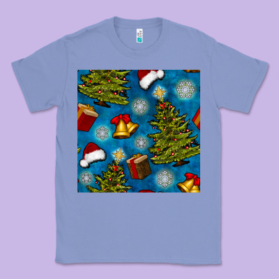 Christmas Trees And Bells Seamless Pattern Classic Tee Designed By Bundleandbundleshop