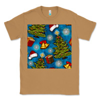Toasted Coconut christmas trees and bells seamless pattern Classic Tee - BundleAndBundleShop