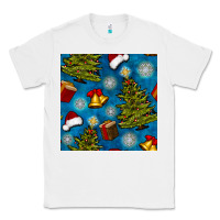 White christmas trees and bells seamless pattern Classic Tee - BundleAndBundleShop
