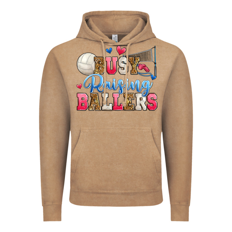 Busy Raising Ballers Volleyball Vintage Hoodie by Zillion Design Studio | Teevron