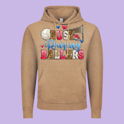 Busy Raising Ballers Volleyball Vintage Hoodie Designed By Zillion Design Studio