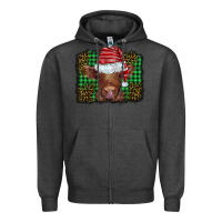 Charcoal Heather christmas leopard buffalo plaid baby highland cow Zipper Hoodie - BarkalooDesign