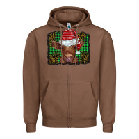 Chestnut christmas leopard buffalo plaid baby highland cow Zipper Hoodie - BarkalooDesign