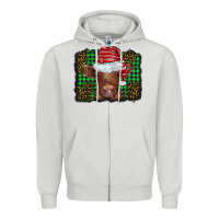 Dove Grey christmas leopard buffalo plaid baby highland cow Zipper Hoodie - BarkalooDesign
